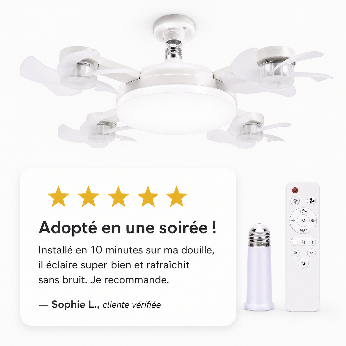 Ventilateur de Plafond LED avec Télécommande