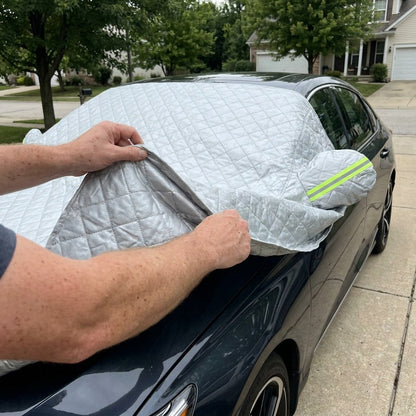 FrostGuard Half Car Cover — Windshield, Hood and Mirrors